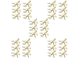 Tachinhas metálicas Mikikit em formato de avião, douradas, para fixar papéis e decorar mapas, ideais para mesa ou casa.