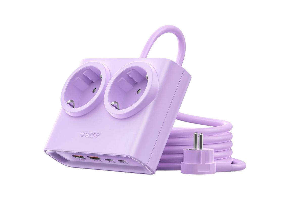 Ferro De Passar, 2 Tomadas Ac, 2 Portas Usb, 25w Eu Roxo