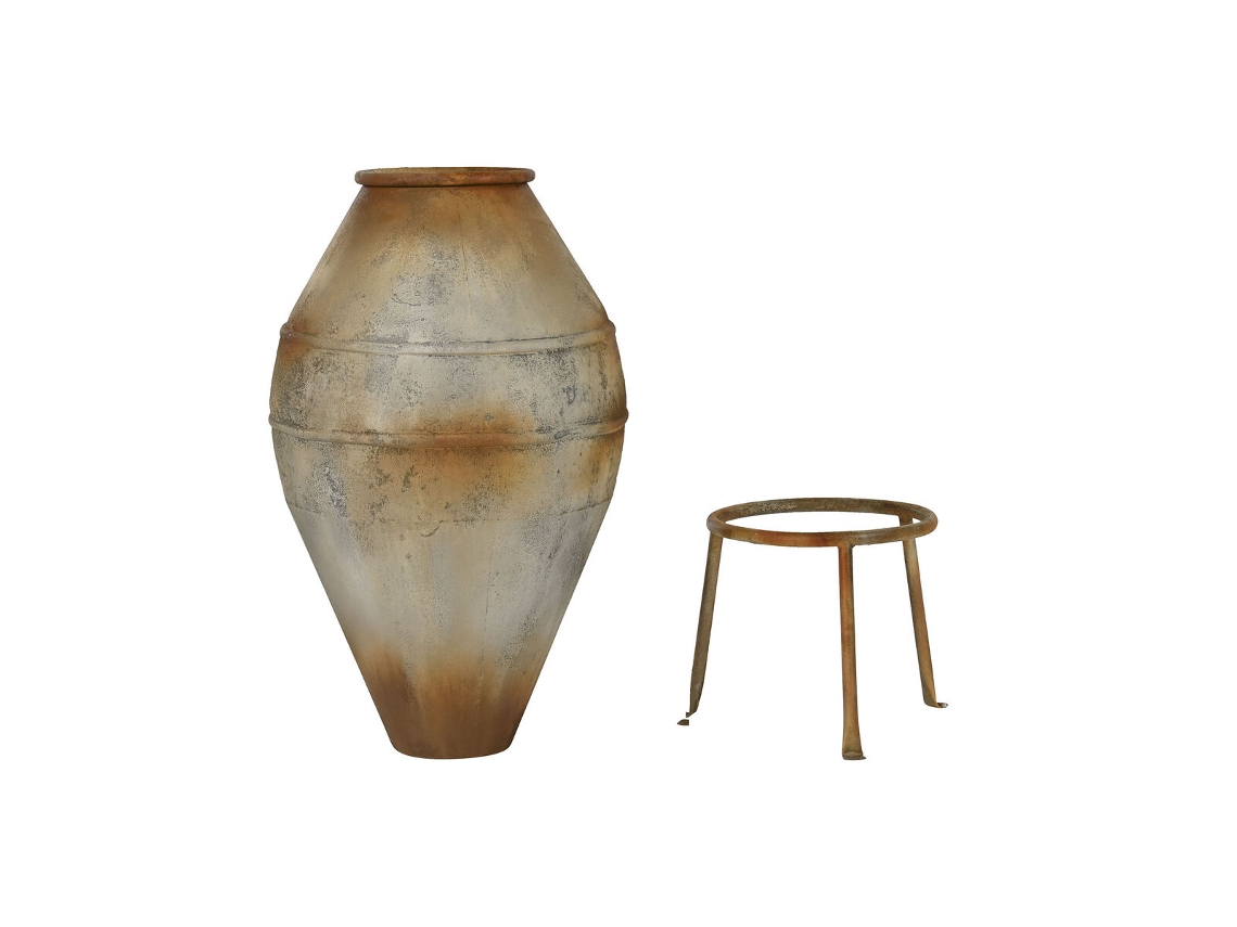 Vaso de metal Home Esprit Bege 49 x 49 x 93 cm