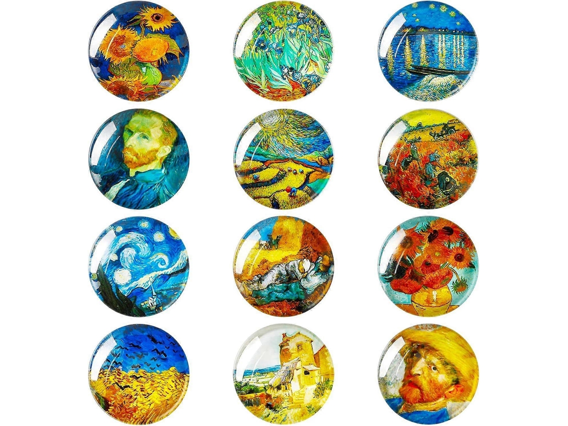12 Ímãs De Geladeira De Vidro 30 Mm Aquaforge (pintura Artística)