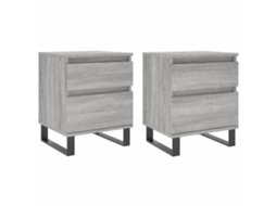 Bedside Cabinet, Bedside Cabinets Vidaxl Cinzeto Madeira Processada (n/a)