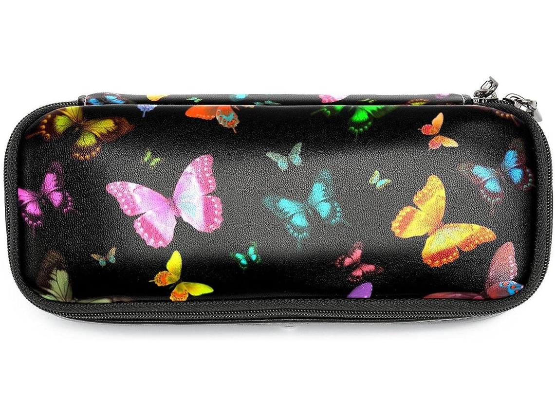 Amplo espaço de armazenamento em formato borboleta, ideal para escola, escrivaninha, adultos, meninas e meninos.