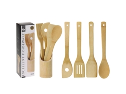 Paletas cocina bambu 5 piezas juego