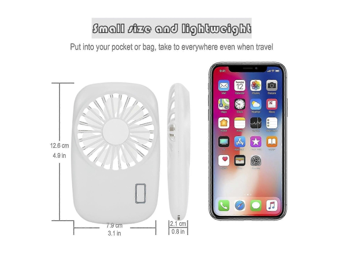 2023 - Mini Ventilador Portátil Potente, Pequeno, Com Velocidade Ajustável, Recarregável Por Usb, Branco