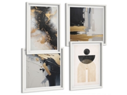 Composição De Quadros Composições Abstratas Modernas Espelharte (4 Peças)