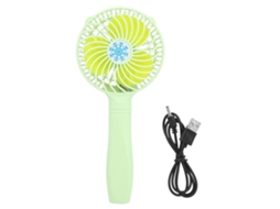 Ventilador Usb Portátil Pequeno Carregável Verde Escritório