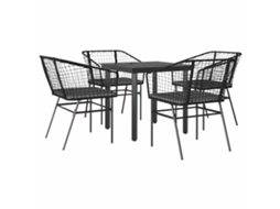 Garden Dining Set, Garden Dining Sets Vidaxl Preto Vime (80 X 80 X 74 Cm)