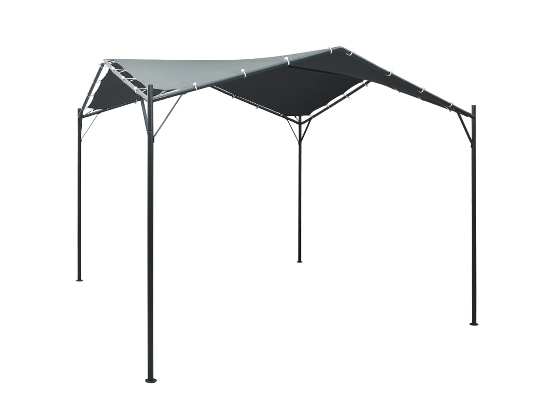 Vidaxl Gazebo Tenda Com Toldo 3x3 M Aço Antracite