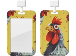 Suporte para Crachá com Cordão, Suporte de Plástico Impermeável para Crachá, Pintura de Pássaros, Carretel, Protetor Vertical
