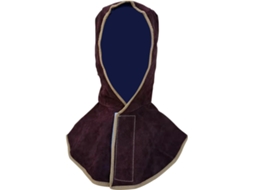 Capuz De Soldador Em Couro Bovino Marrom, Resistente A Chamas.