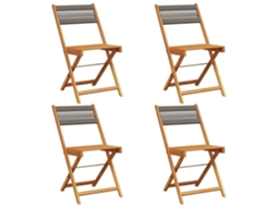Maison Exclusive - Cadeiras De Jardim Dobráveis 4 Pcs Madeira Acácia Maciça Cinza