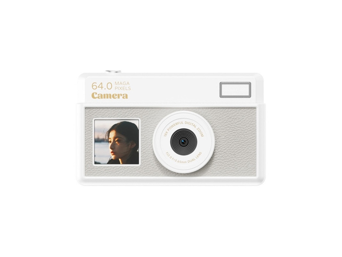 Câmera digital Yizhood 4K HD com zoom de 18x e tela de 2,8 polegadas (branca)