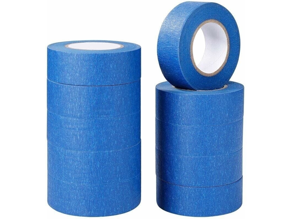 Lurelia Fita Crepe Para Pintura, Mascaramento E Decoração, Azul, 10 Rolos, 24 Mm X 20 M
