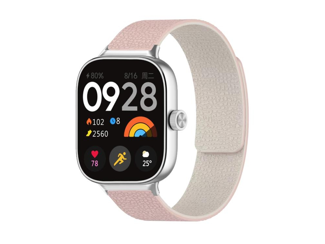 Bracelete para Redmi Watch 6 / 5 / 4 XIAOMOYU em silicone macio com textura de lichia rosa estelar