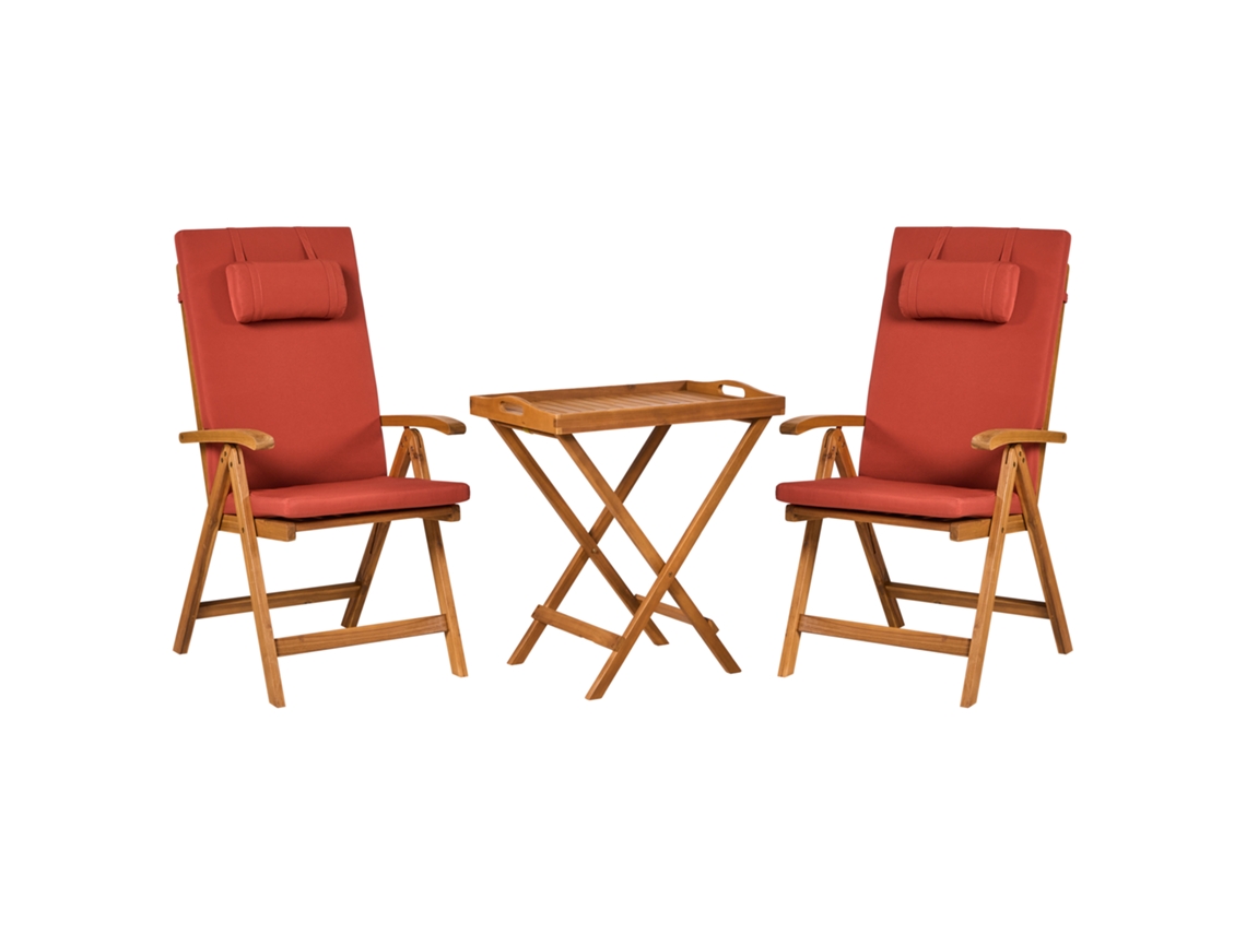 Conjunto Bistrô Beliani Java Premiuim De Madeira De Acácia Castanho 68x45x73