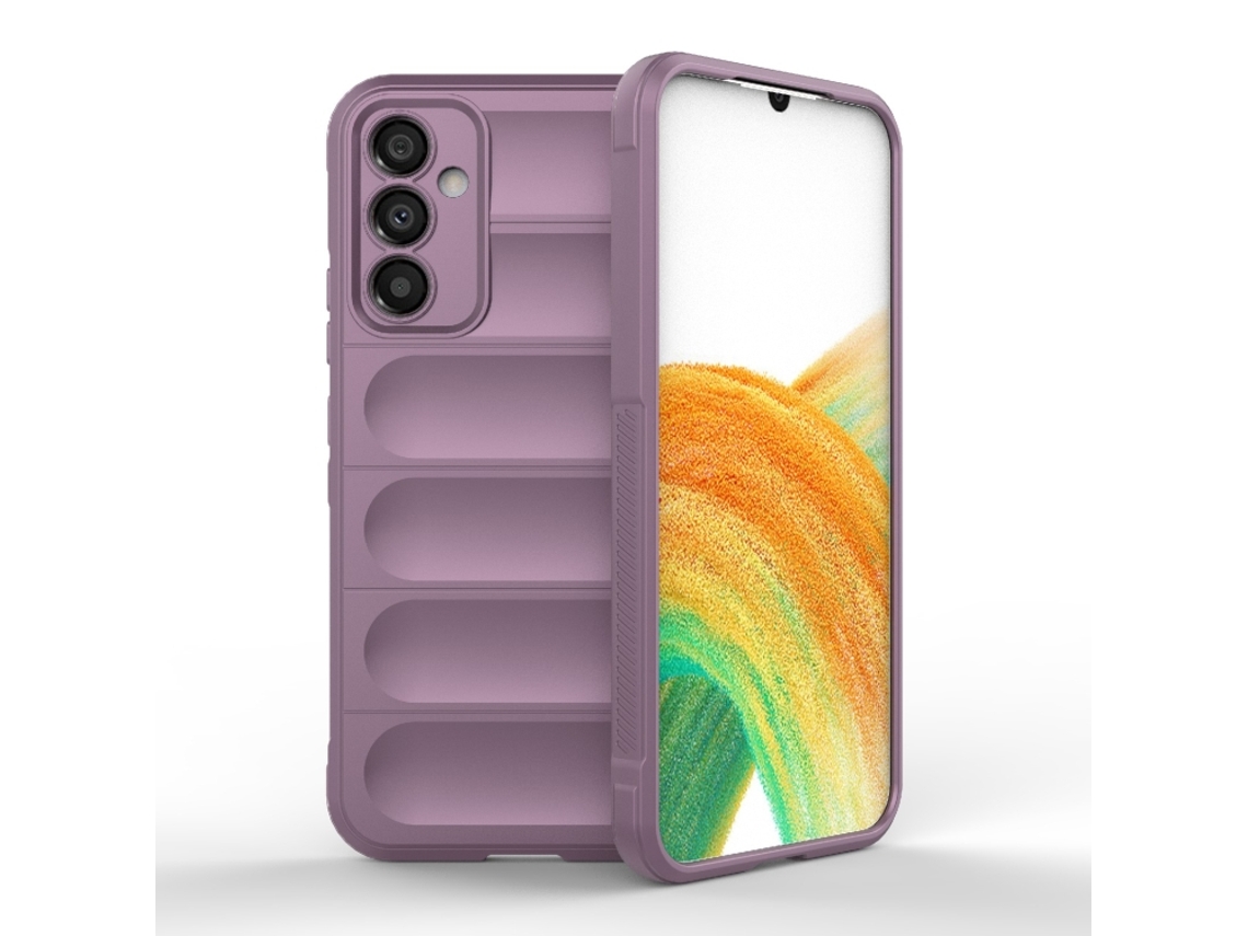 Capa Halinuia Para Samsung Galaxy A34 5g Magic Shield Tpu Flanela Roxa (proteção Integral, Interior Em Flanela)