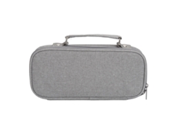 Estuche De Lápices Grande Con Mango Doble Capacidad Canvas Duradero Para Escuela Oficina Viaje Gris