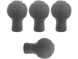 Conjunto de 4 camadas de silicone antiderrapantes para luvas de troca de fraldas, cinza.