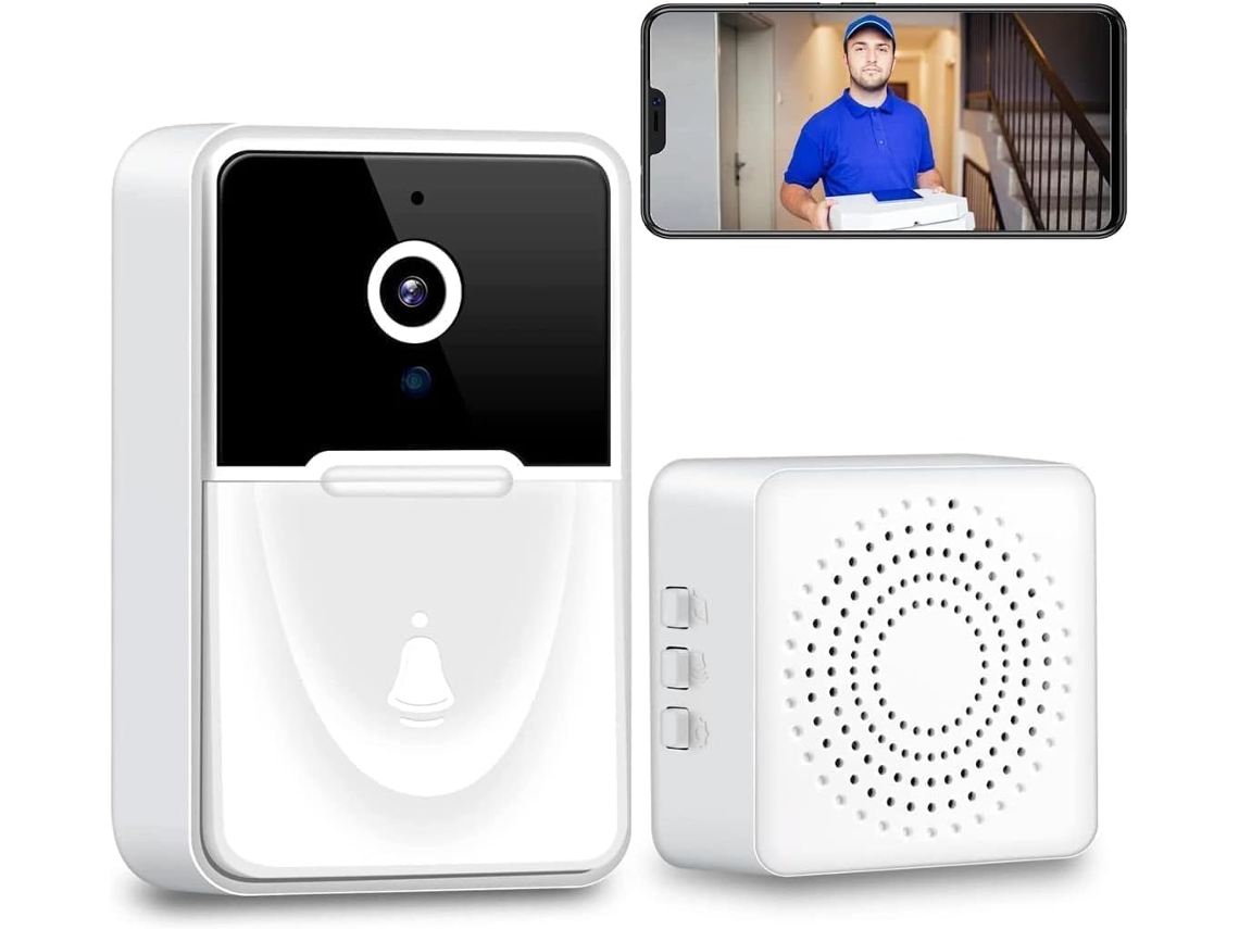 Lurelia Videoporteiro Inteligente, 1080p, Wi-fi 2,4ghz, Visão Noturna, Áudio Bidirecional, Sem Fios, Prova Água