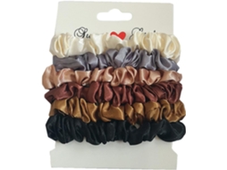 Conjunto de 12 elásticos de cabelo Cetim em seda maciça para mulheres e meninas, tamanho pequeno.