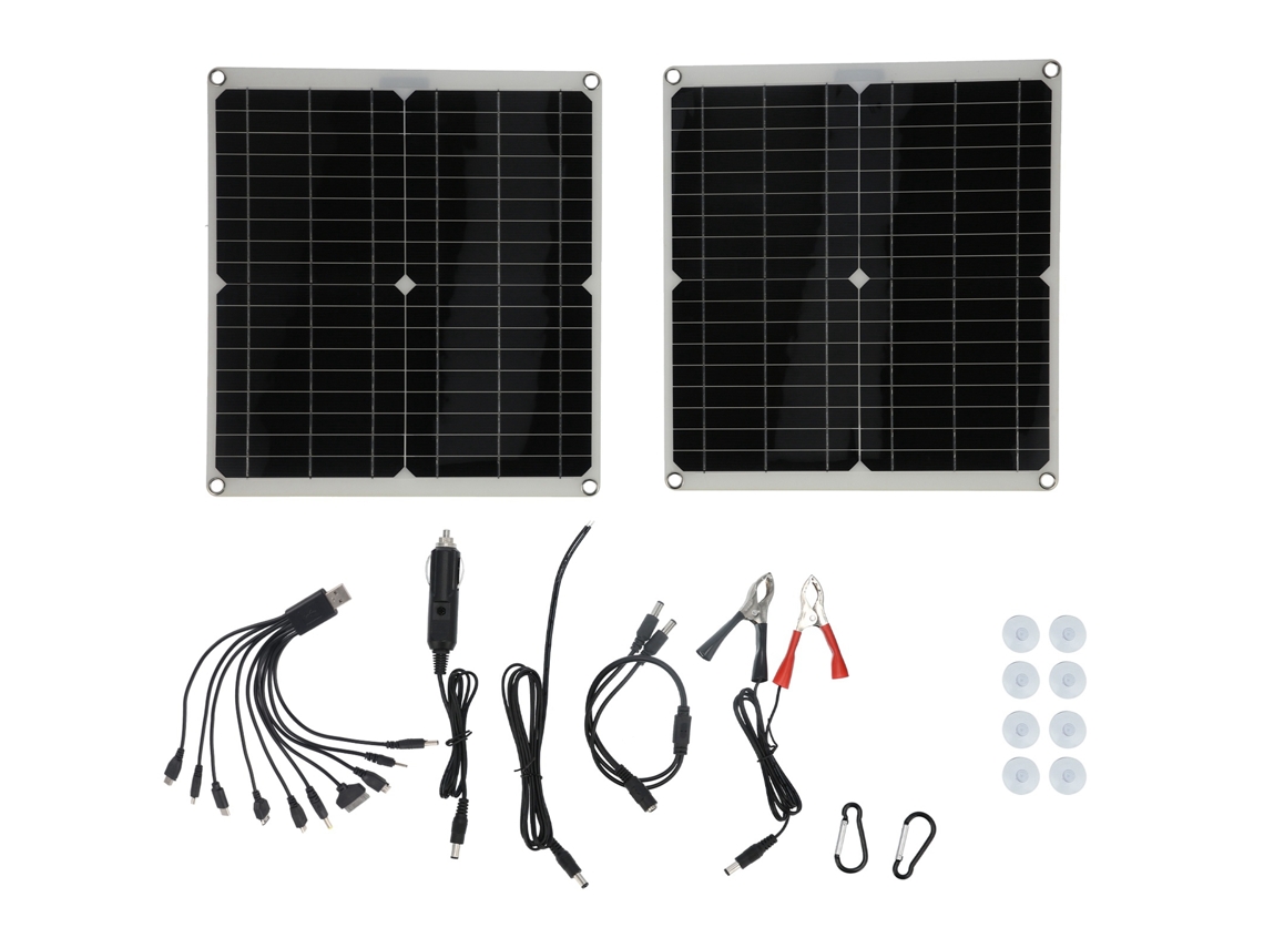 Painel Solar Laxiscreed De 25wx2 | Kit Fotovoltaico 2-em-1 Para Carregamento De Emergência