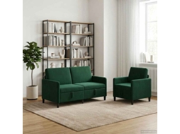 Vidaxl Conjunto De Sofá Com Armazenamento 2 Unid. Verde-escuro