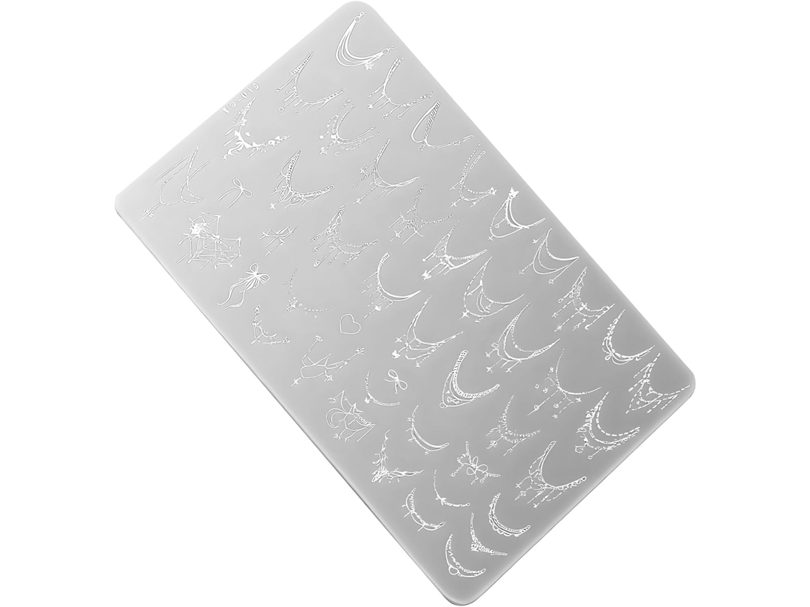 Placa de Unhas Multifuncional em Aço Inoxidável com Tema de Manicure para Uso Doméstico e SFUSHOS