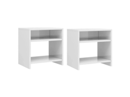 Vidaxl Mesas De Cabeceira 2 Pcs Derivados De Madeira Branco Brilhante