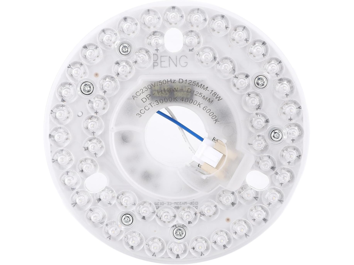 Painel De Led Regulável 18w Para Ventilador Teto, 4,92 Polegadas,