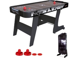 Devessport Air Hockey Cidade Preta Flexível Com Rodas. Mesa De Jogo Para Crianças E Adultos, Motor A Ar, Estável