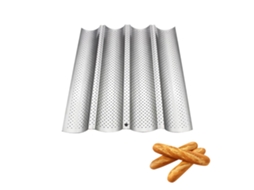 Tabuleiro Antiaderente com Furos para Pão Francês com Forma de Aço Carbono com Marca