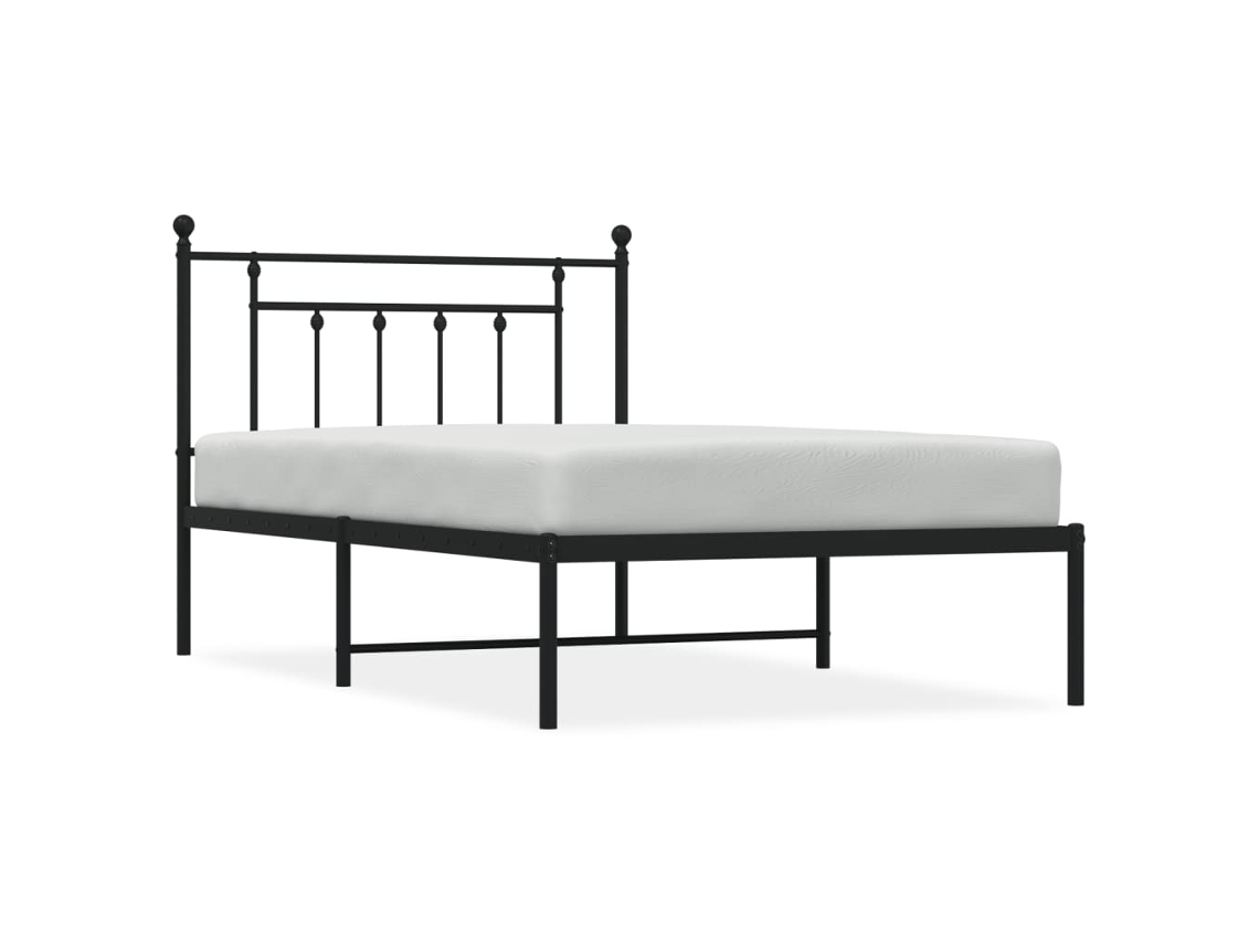 Bed Frame, Bed Frames Vidaxl Preto Aço (100 X 200 Cm)