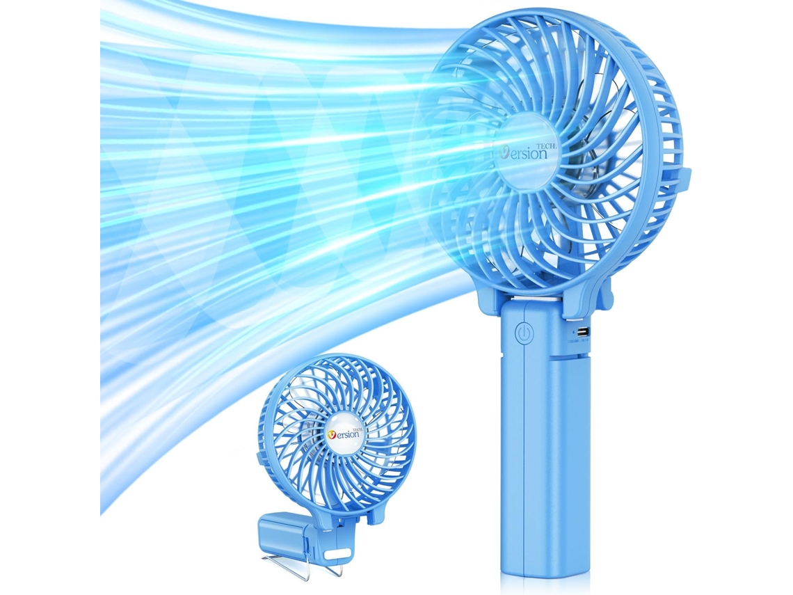 Ventilador Portátil De Mão Lalamoli, 4000mah, Dobrável, Mini-Com Carregamento Usb, Adequado Para Uso Pessoal, Viagens, Uso Sem Escritório, Azul