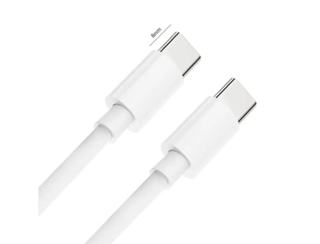 Cabo Usb-C Pd Universal Carga Super Rápida Conectores CP Branco