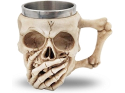 Caneca de Aço Inoxidável com Caveira e Resina, Cerveja Viking, Bebidas como Café, Decoração de Bar para o Halloween AQUAFORGE