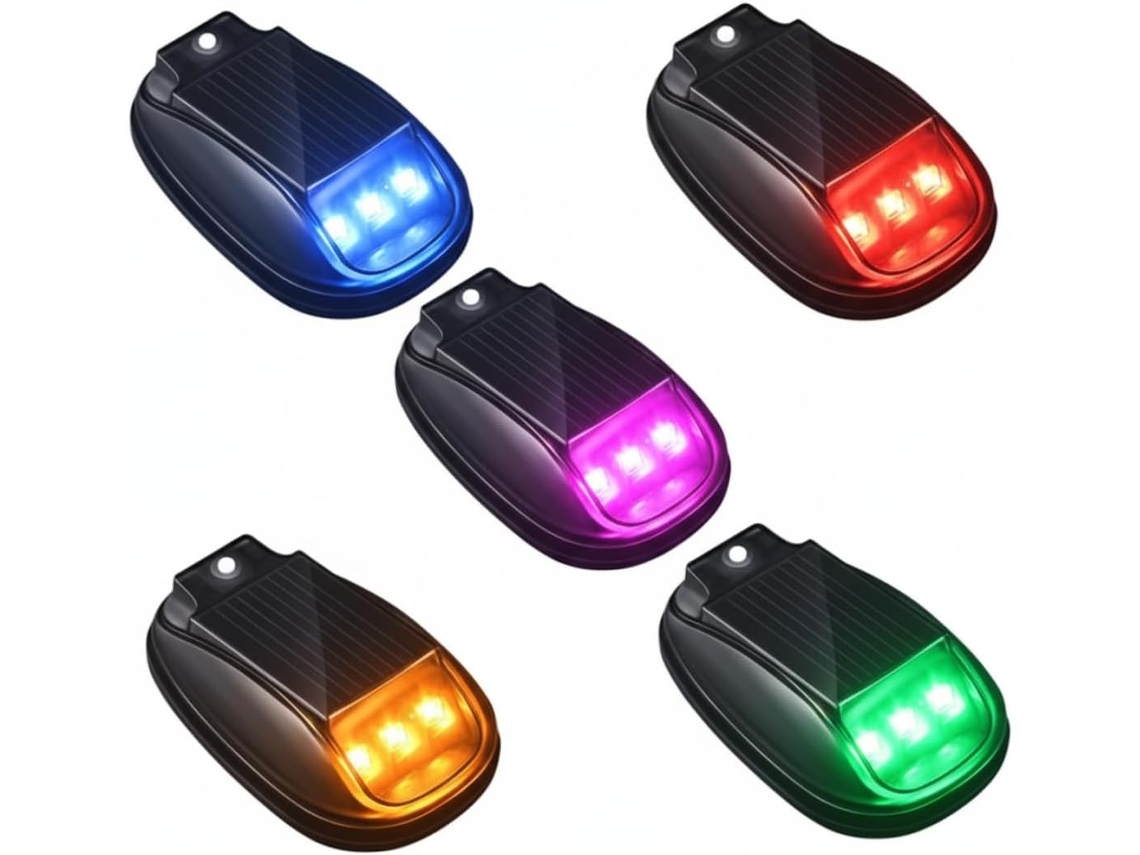 Luzes De Cabine, Conjunto De 5 Luzes Estroboscópicas Solares Sem Fio Para Caminhões – Teto Led Rgb Carros, Picapes, Suvs