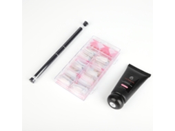 Rebe-set De Moldes E Gel Construtor Uv Para Extensões De Unhas Com Cola Arte De Unhas Rosa