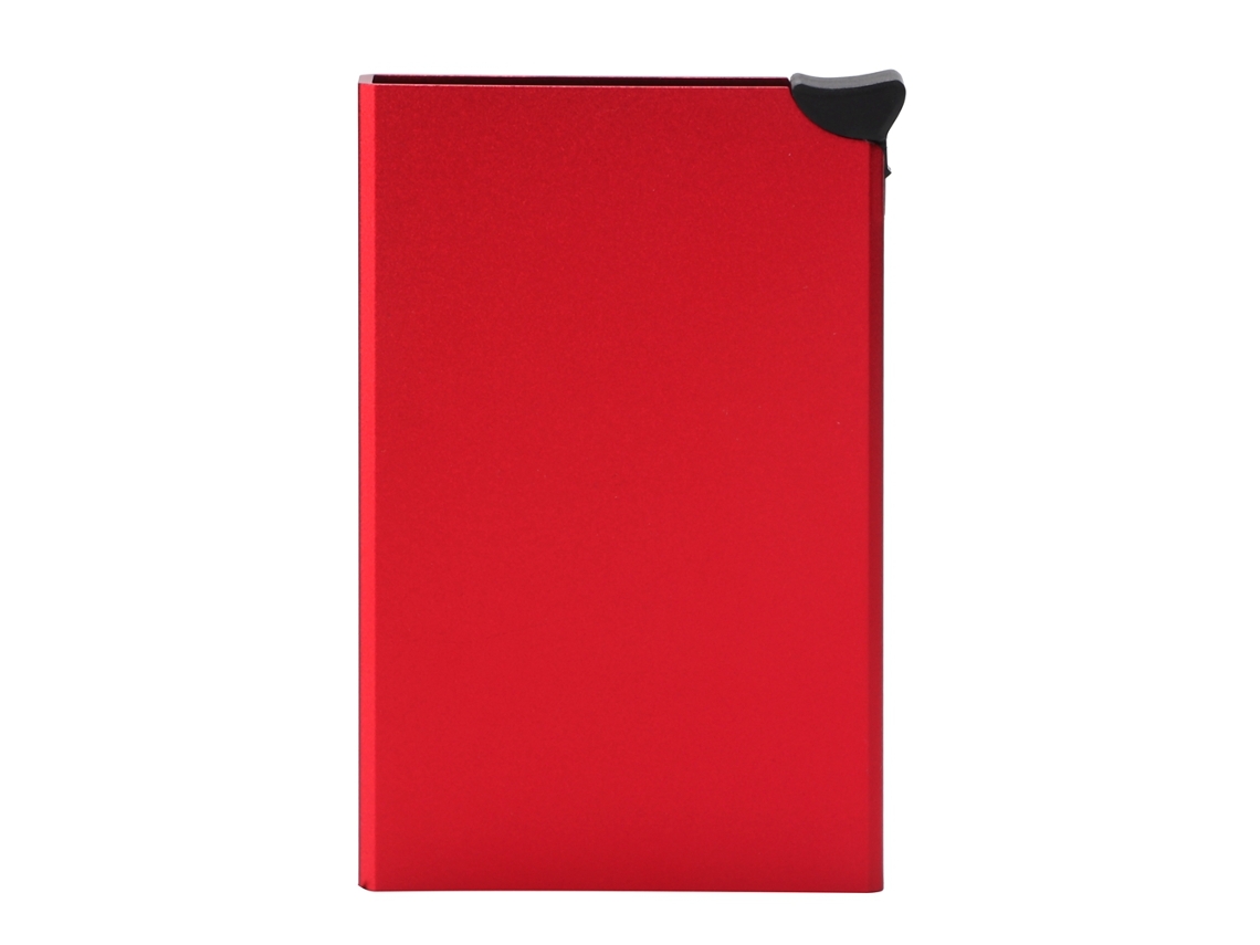 Porta cartões Anti roubo Rfid Liga de Alumínio Vermelho S/MARCA
