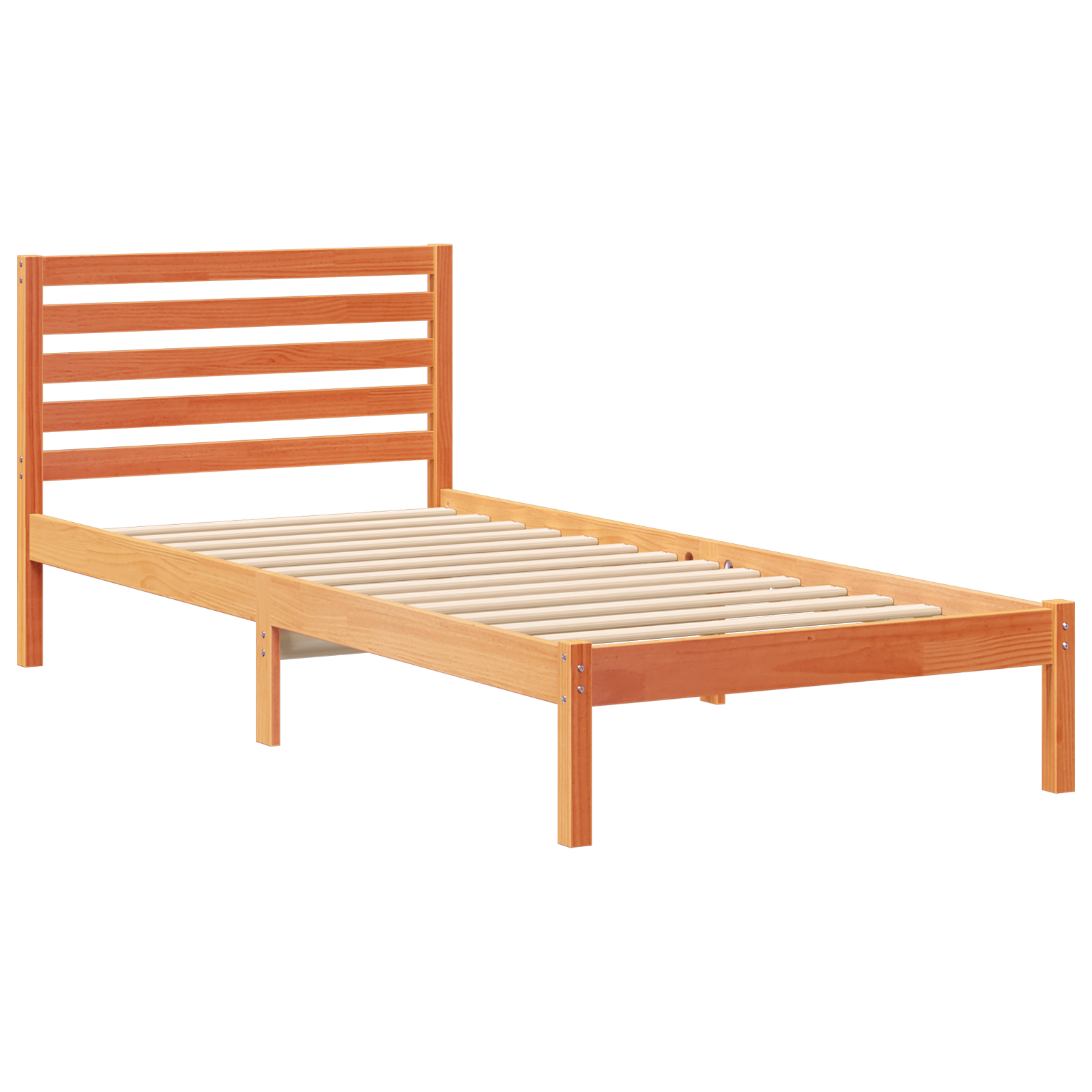 Conjunto 1 Estrado De Cama Plataforma Vidaxl Castanho Madeira De Pinho Maciça (80 X 210 Cm)