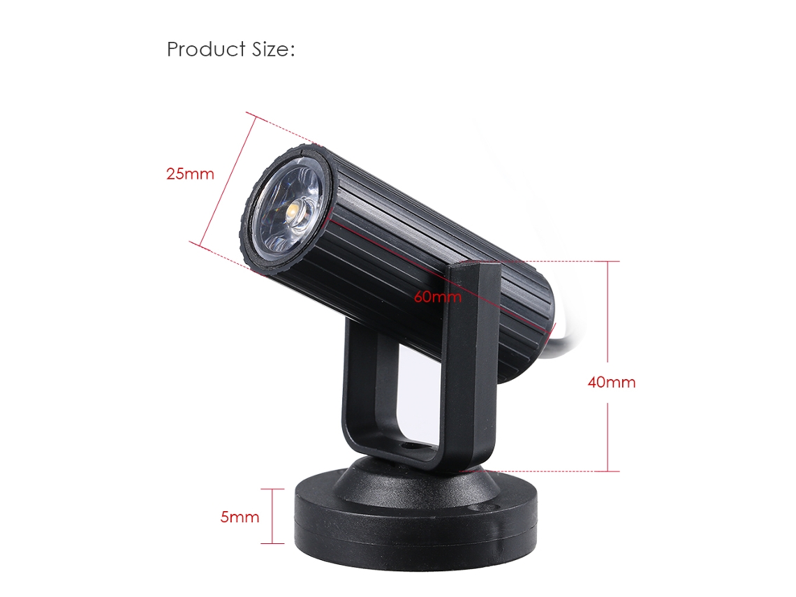 Luz de Spot Led Mini 1w Ac85 265v Portátil para Festa DJ Bar Clube | S/MARCA