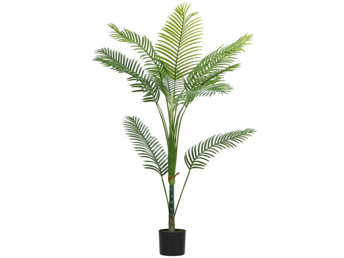 Planta Artificial Interna 150cm,palmeira Artificial com Vaso Plástico e Flocagem,verde BTFORUS