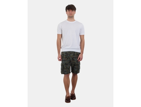 Bermuda De Homem 40 Weft Cargo Camouflage Militare Poliéster Verde (46)