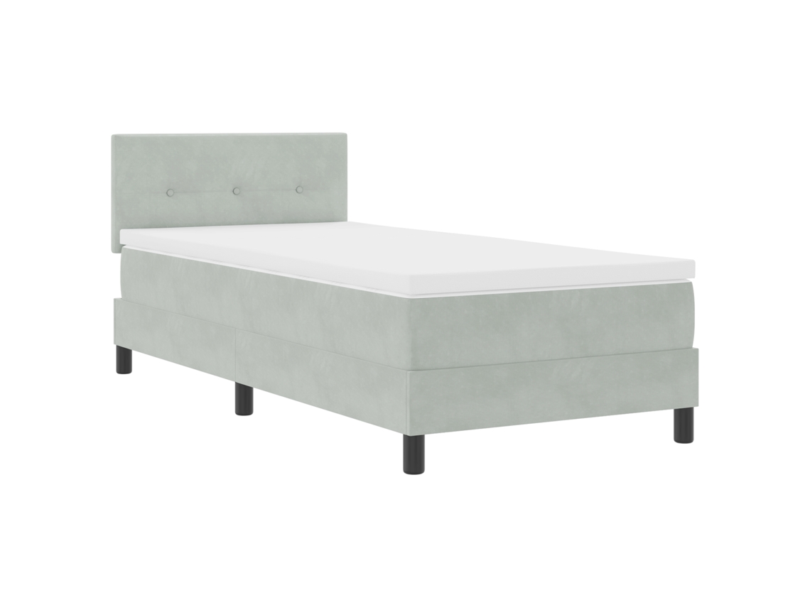 Conjunto 1 Cama Moderna Vidaxl Cinzento Veludo (90 X 190 Cm)