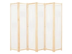 Vidaxl Divisória De Quarto Com 6 Painéis 240x170x4 Cm Tecido Cor Creme