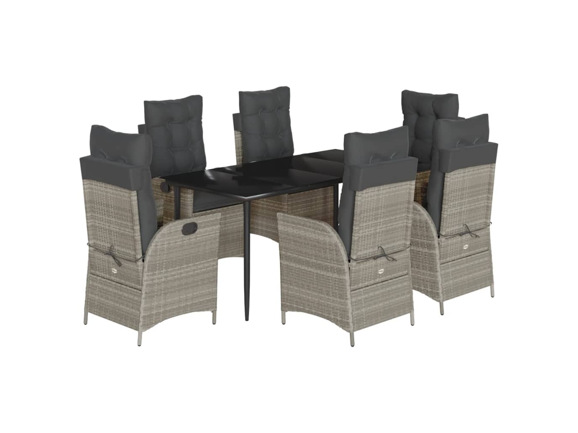 Garden Dining Set, Garden Dining Sets Vidaxl Cinzeto Rattan / Vime (160 X 80 X 74 Cm)