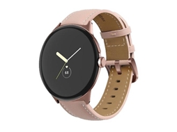 Bracelete de Smartwatch para Google Pixel Relógio Apontado Cauda Costura Pulseira de Relógio de Couro Genuíno Rosa Ouro-Rosa VENISYMLIS