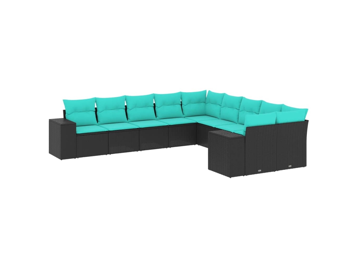 Conjunto de Sofá Jardim 3 Peças Almofadas Rattan Sintético MAISON EXCLUSIVE