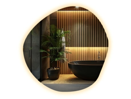 Espelho Orgânico Led Tulup (87x86 Cm Luz Quente 3000k)