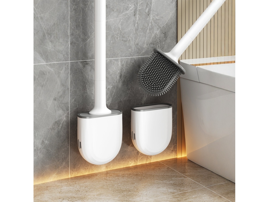 Escova Sanitária de Silicone de Parede, em Duas Peças, com Design Anti Gotejamento, o Não Danifica o Sanitário AQUAFORGE