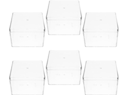 Plafope 6-caixas Quadradas Transparentes Para Transporte De Tiramisu E Sobremesas, Material Ps Seguro E Saudável Para